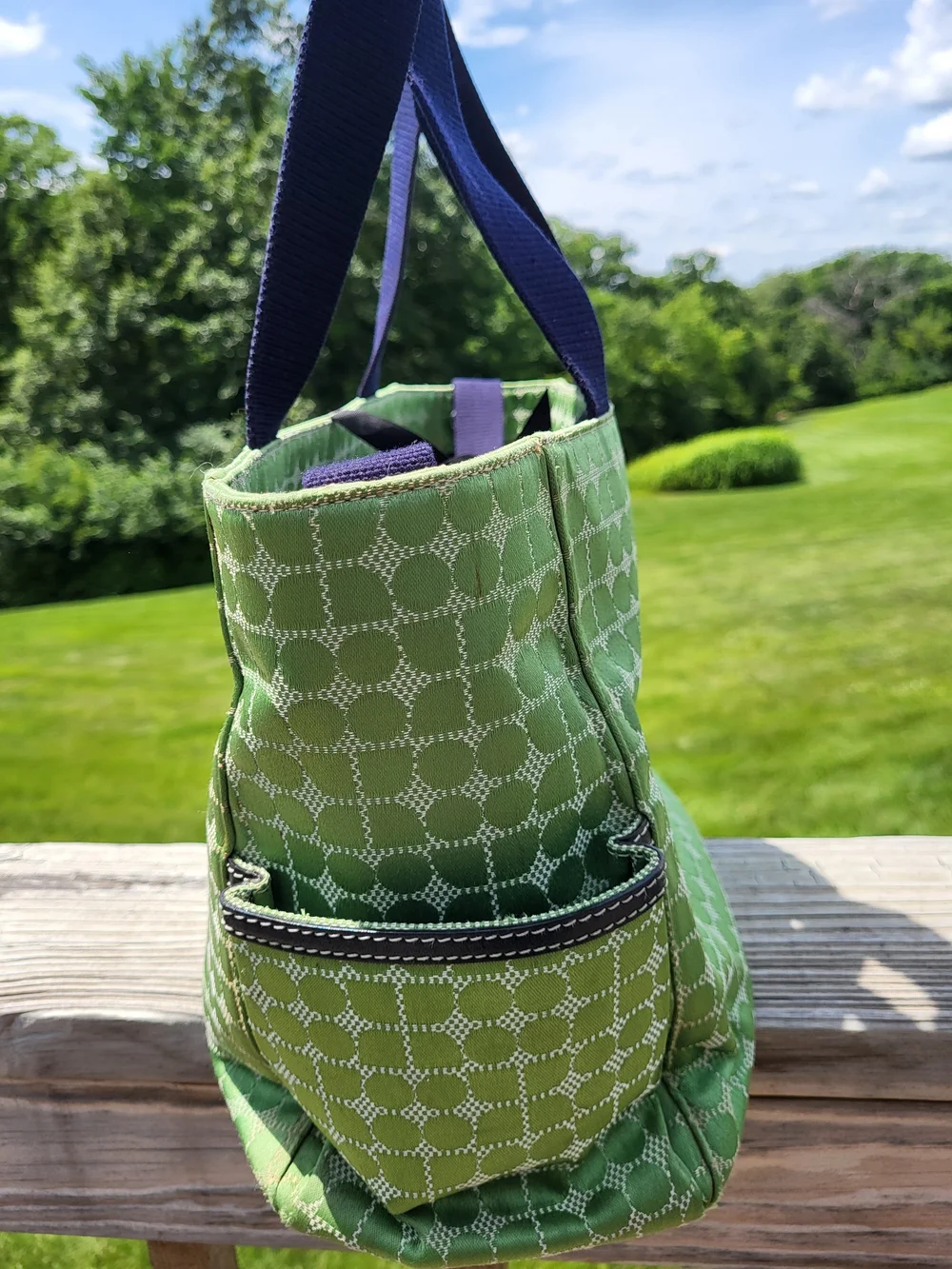 Kate Spade Green Patterned Large Diaper Bag